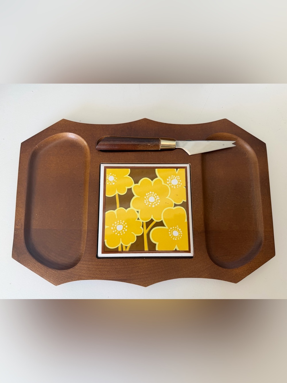 Vintage 1970’s MCM Imperial International Wood Charcuterie Board